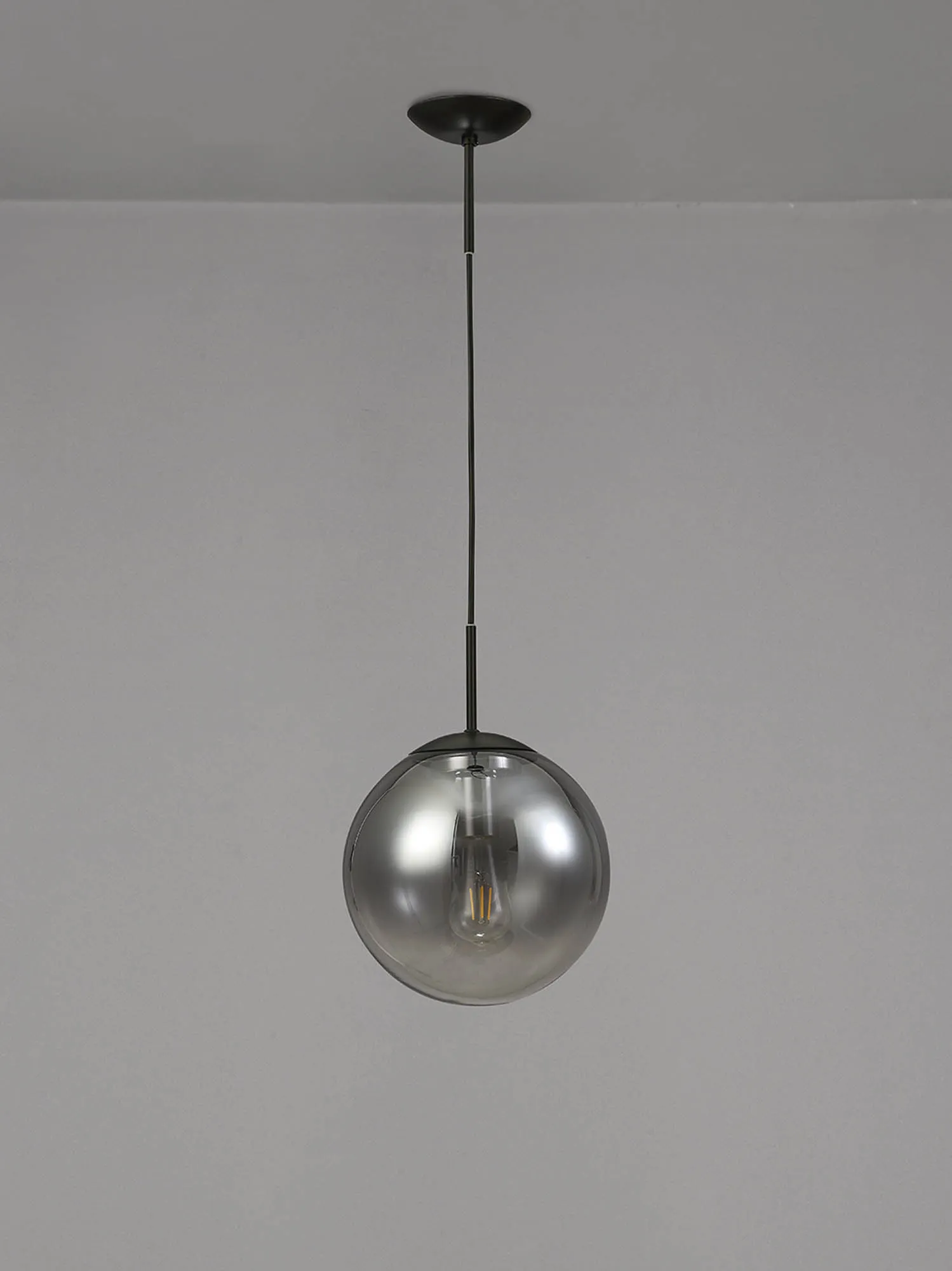 Miranda 25cm Glass Pendant 1 Light Matt Black D0706  Deco Miranda